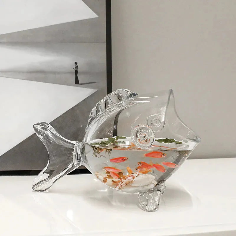 Fish-shaped Decorative Glass Ornaments Decorate Hydroponic Flowers Home Living Room Bedroom - Bellarte Enchanté Fish-shaped Decorative Glass Ornaments Decorate Hydroponic Flowers Home Living Room Bedroom
